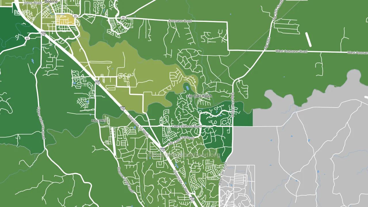 Fair Oaks Ranch, TX block-group voter-turnout map