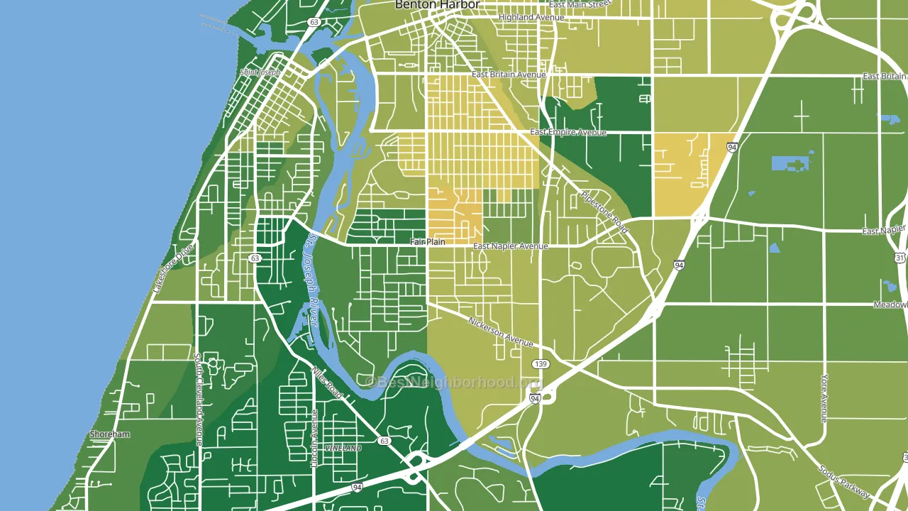 Fair Plain, MI block-group voter-turnout map