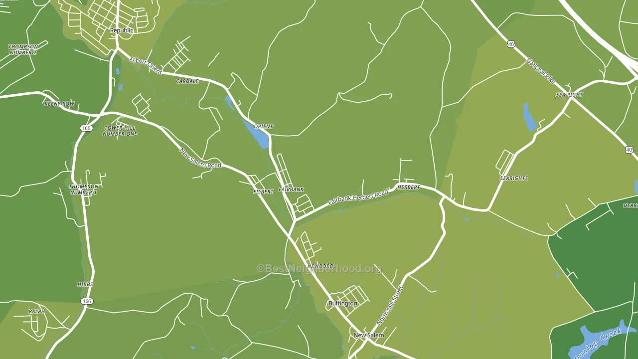 Fairbank, PA block-group voter-turnout map