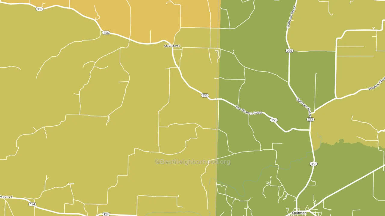 Fairbanks, AR block-group voter-turnout map