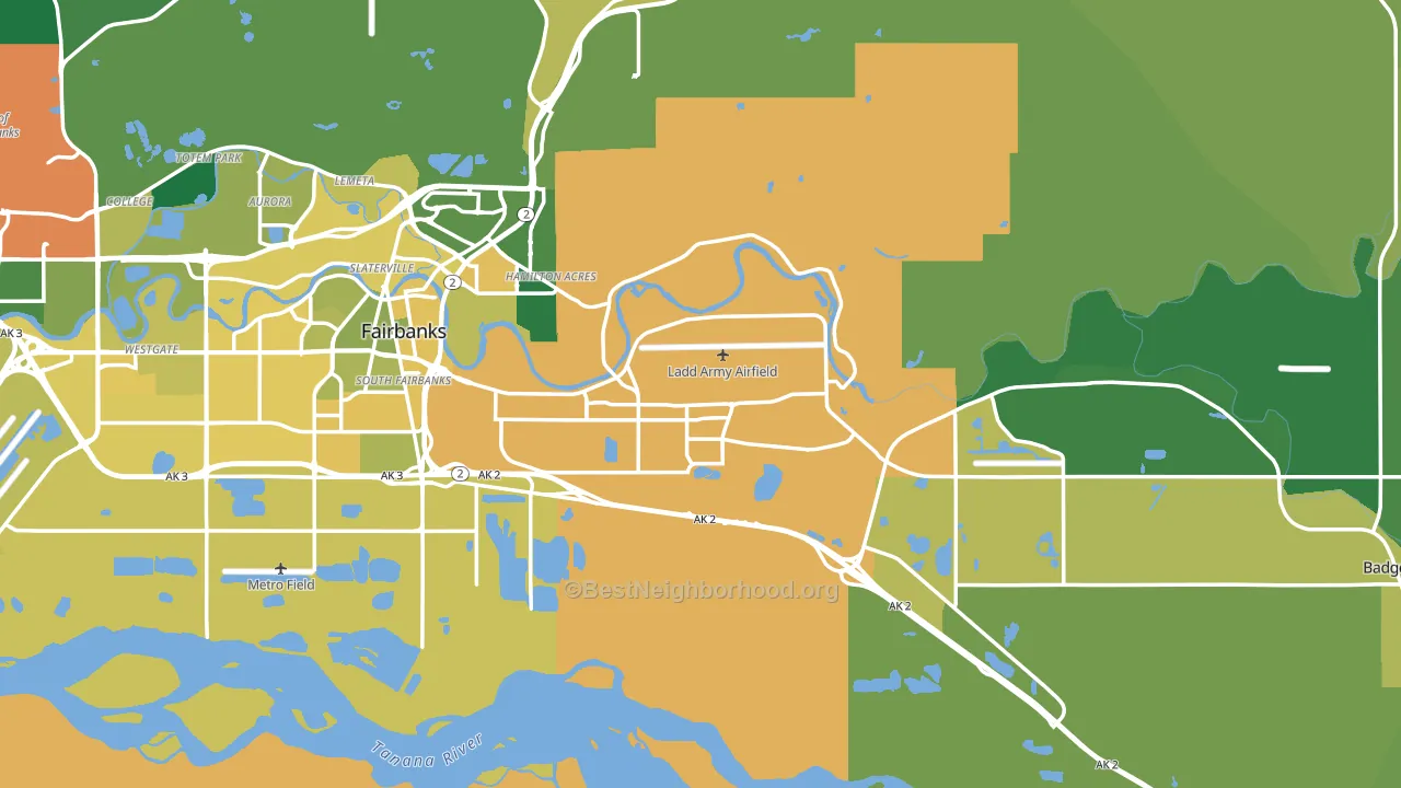 Fairbanks North Star Borough, AK block-group voter-turnout map