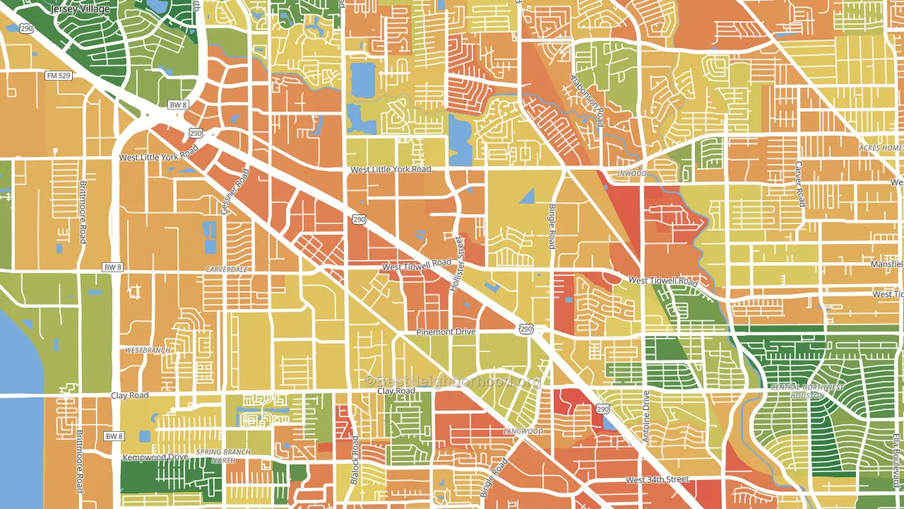 Fairbanks-Northwest Crossing, Houston, TX block-group voter-turnout map