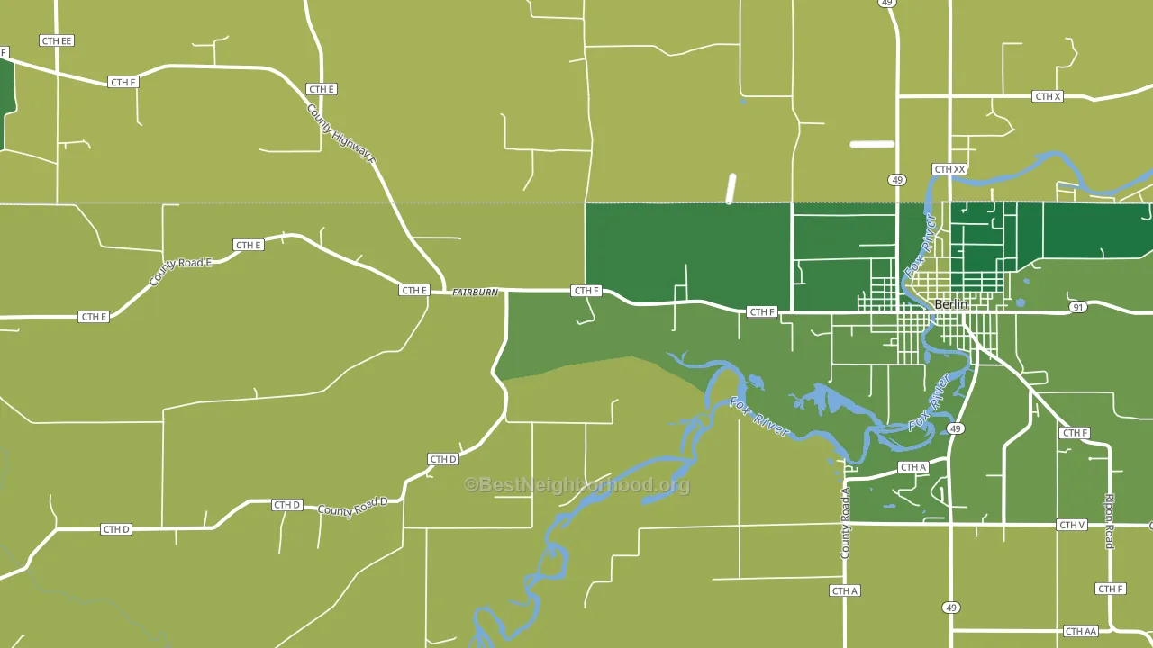 Fairburn, WI block-group voter-turnout map