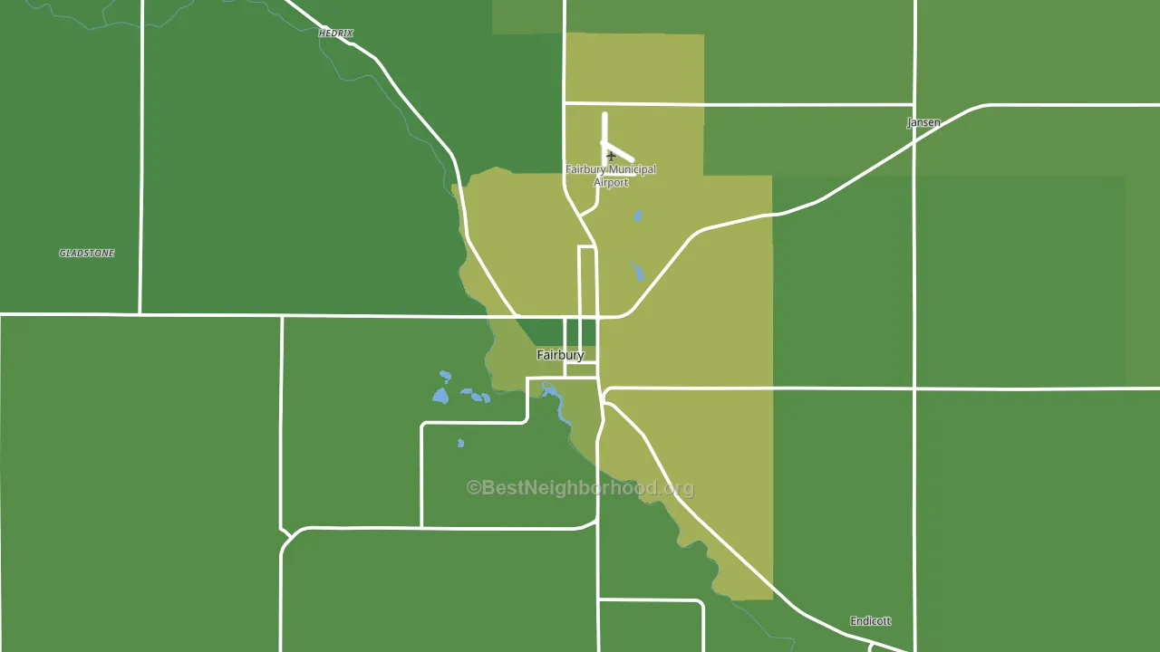 Fairbury, NE block-group voter-turnout map
