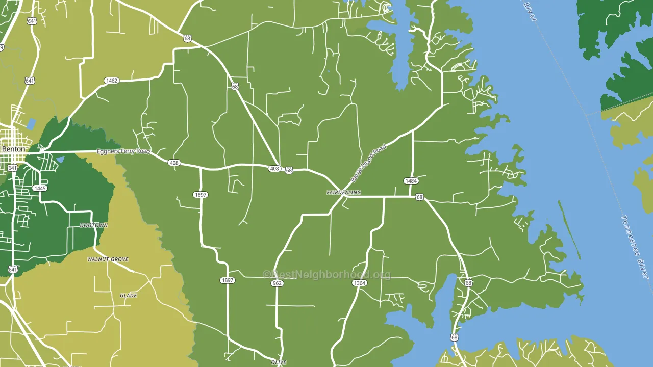 Fairdealing, KY block-group voter-turnout map