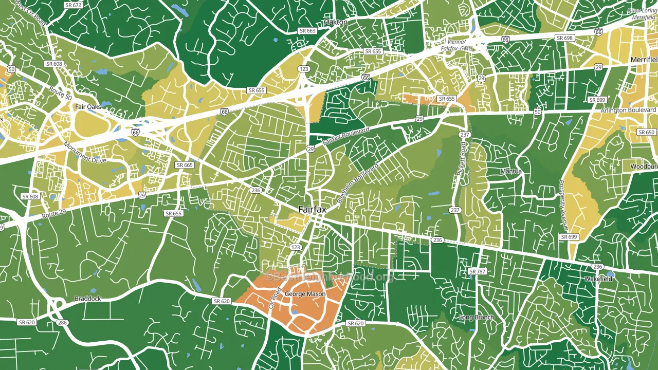 Fairfax City, VA block-group voter-turnout map