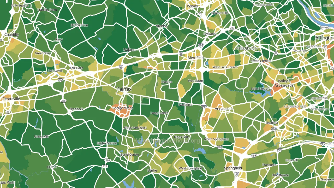 Fairfax County, VA block-group voter-turnout map
