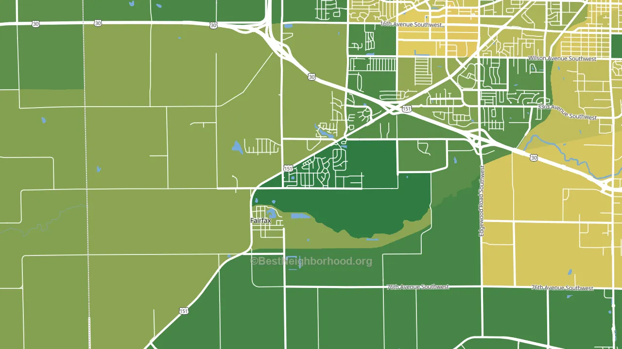 Fairfax, IA block-group voter-turnout map