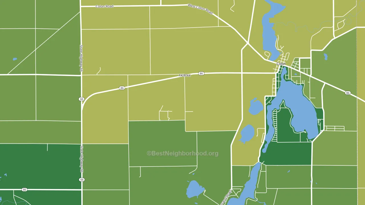 Fairfax, MI block-group voter-turnout map