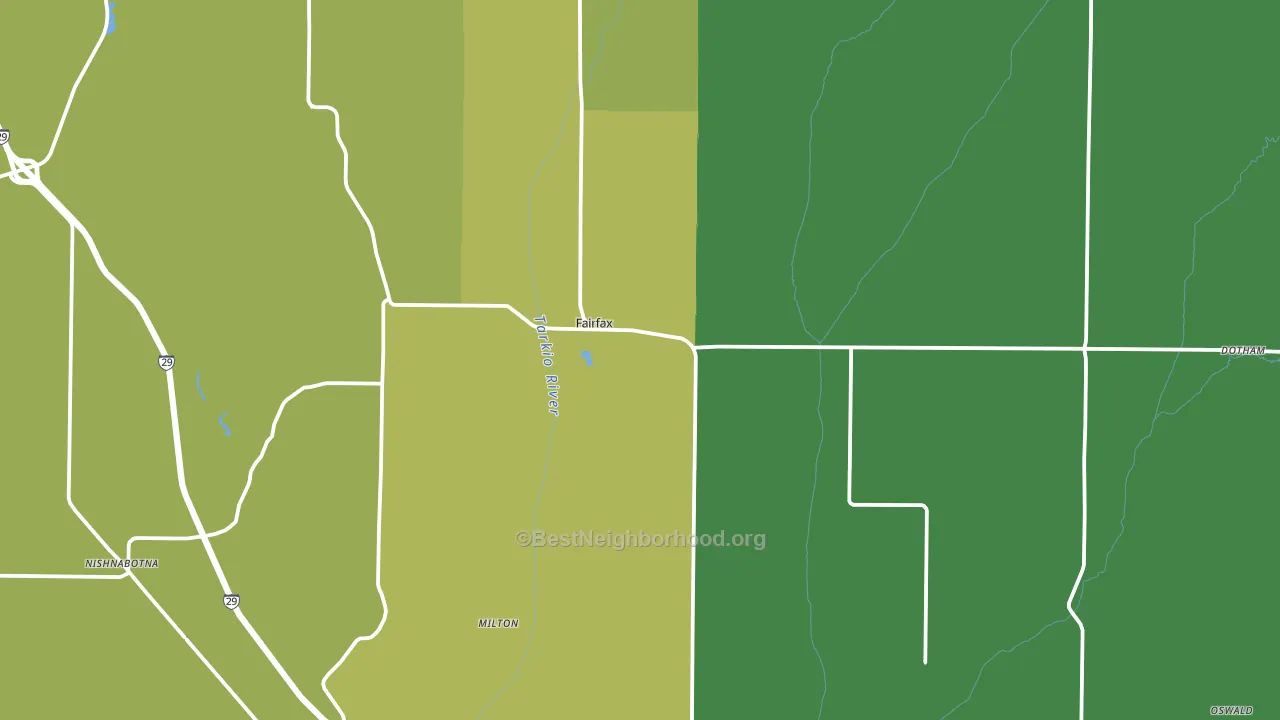 Fairfax, MO block-group voter-turnout map