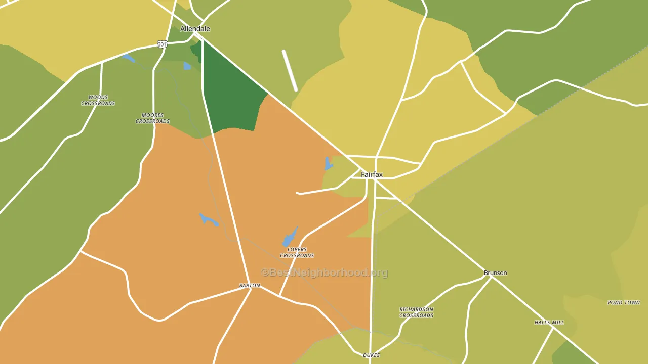 Fairfax, SC block-group voter-turnout map