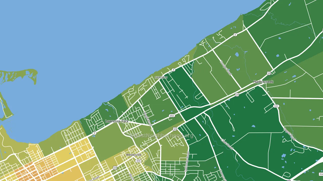 Fairfield, Erie, PA block-group voter-turnout map