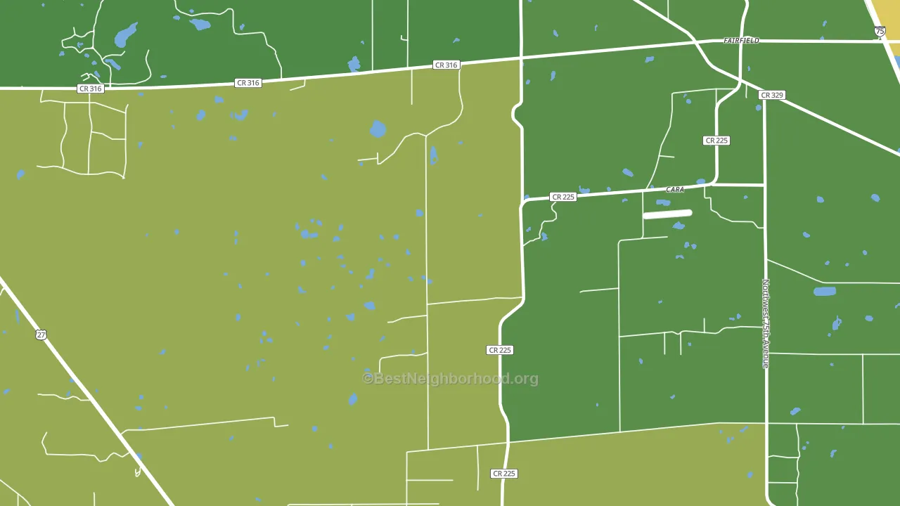 Fairfield, FL block-group voter-turnout map