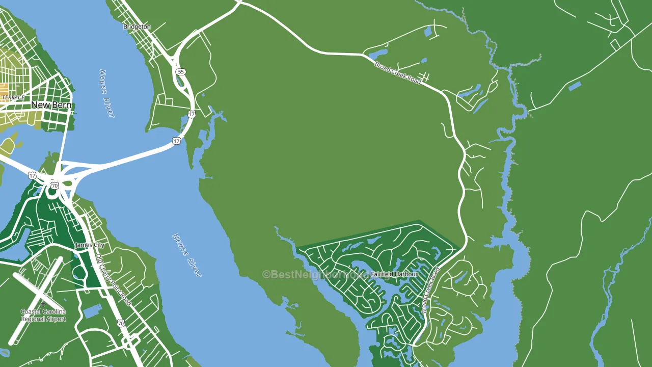 Fairfield Harbour, NC block-group voter-turnout map