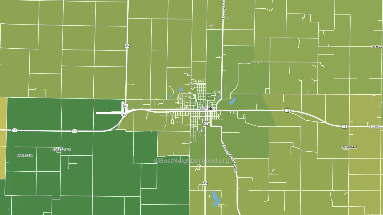 Fairfield, IL block-group voter-turnout map