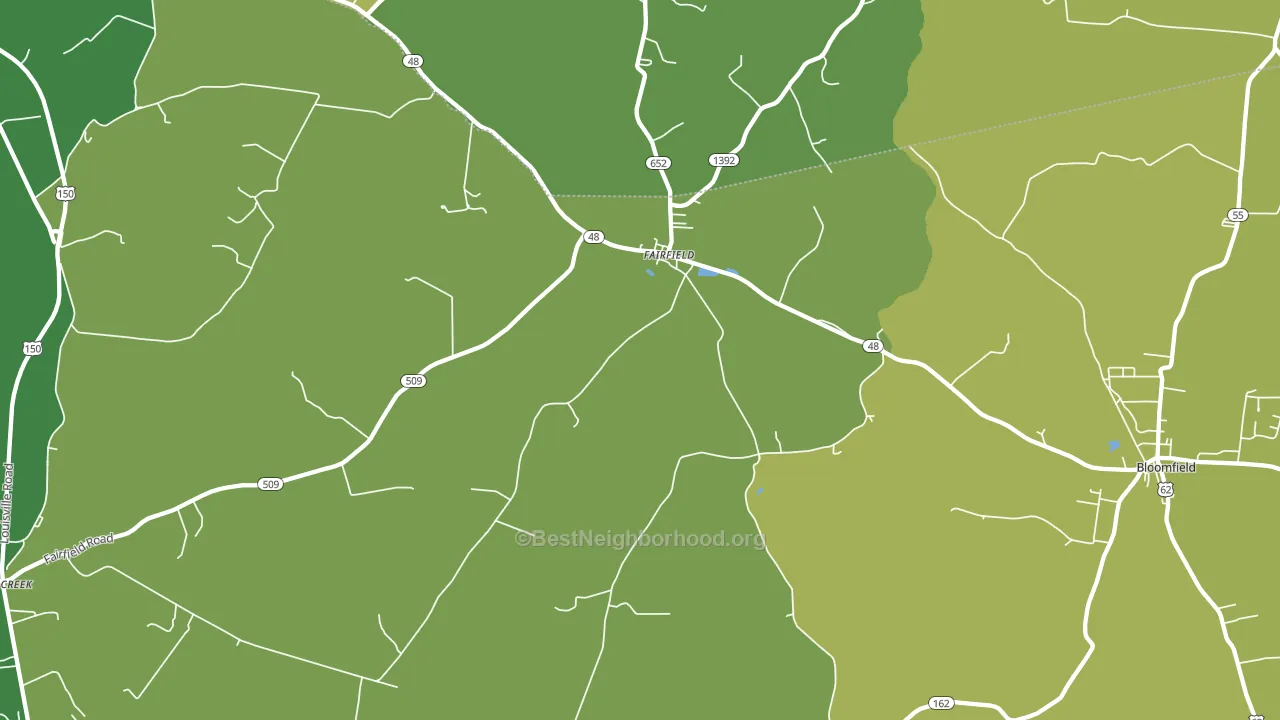 Fairfield, KY block-group voter-turnout map