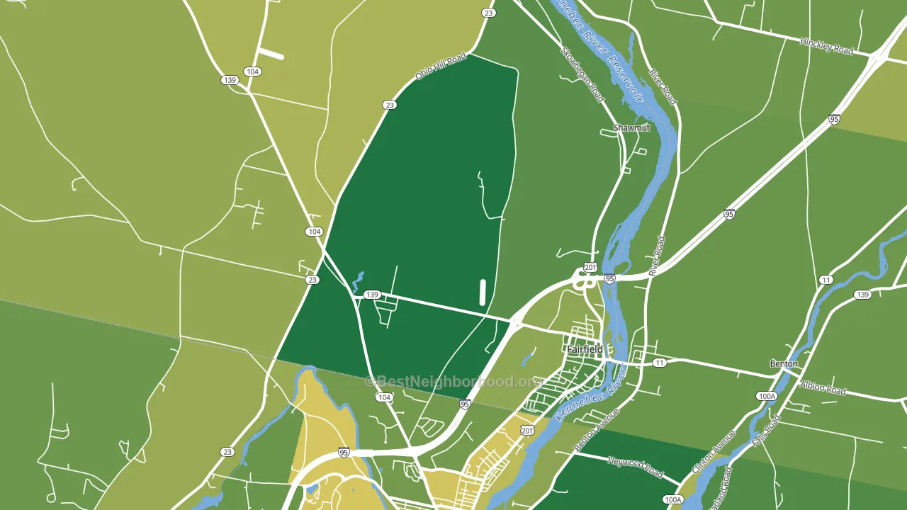 Fairfield, ME block-group voter-turnout map