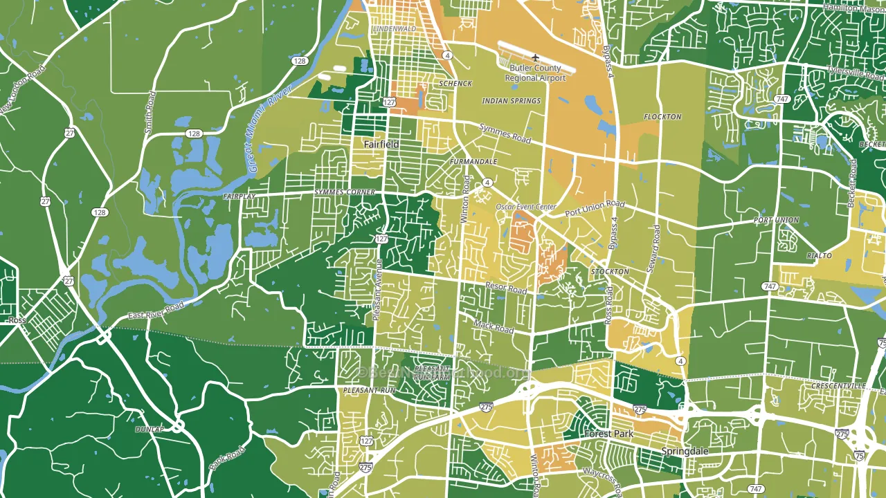Fairfield, OH block-group voter-turnout map