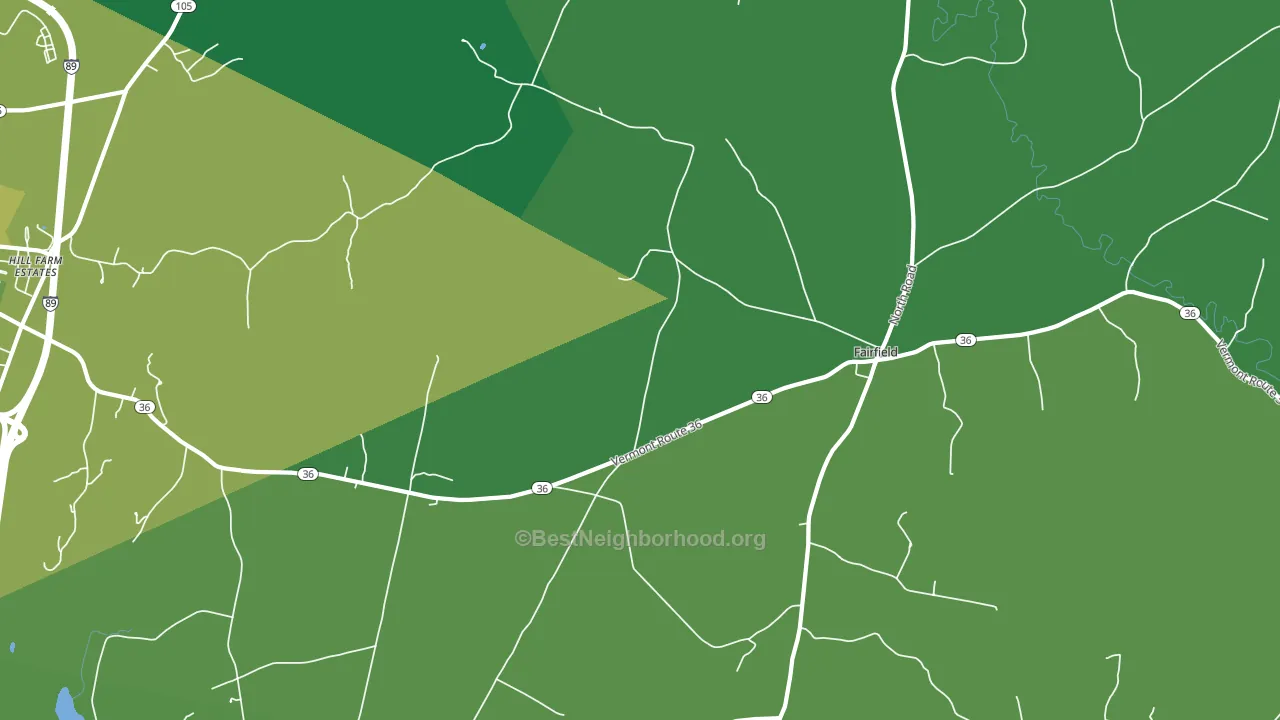 Fairfield, VT block-group voter-turnout map