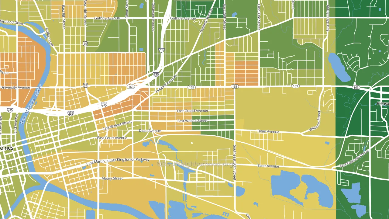 Fairground, Des Moines, IA block-group voter-turnout map