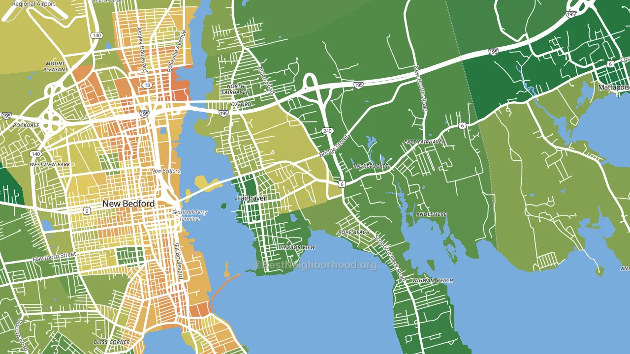 Fairhaven, MA block-group voter-turnout map