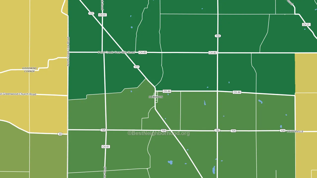 Fairhaven, OH block-group voter-turnout map