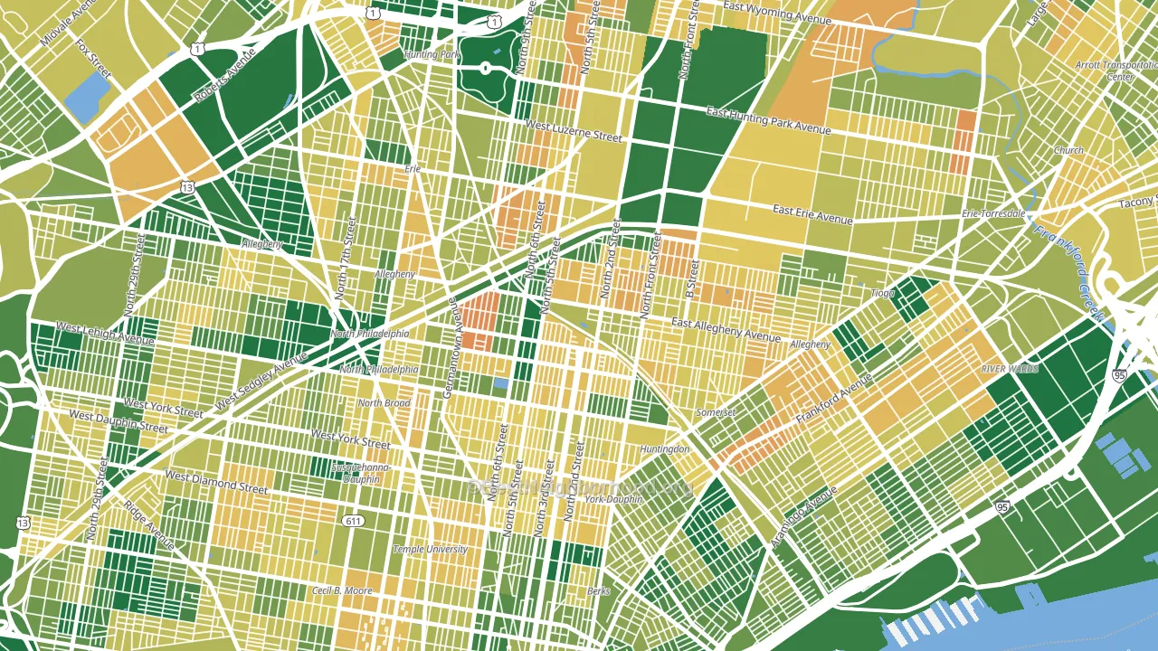 Fairhill, Philadelphia, PA block-group voter-turnout map