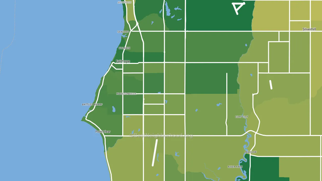 Fairhope, AL block-group voter-turnout map