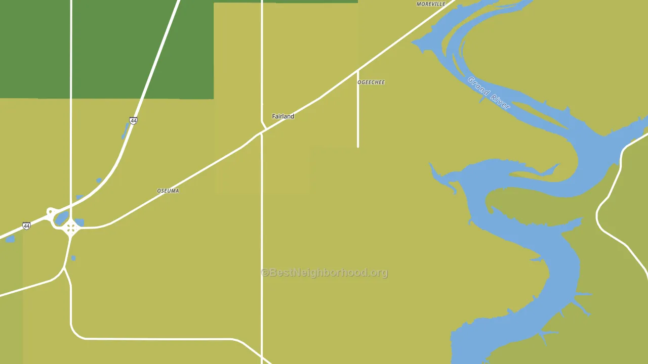 Fairland, OK block-group voter-turnout map