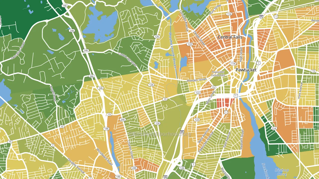 Fairlawn, Pawtucket, RI block-group voter-turnout map