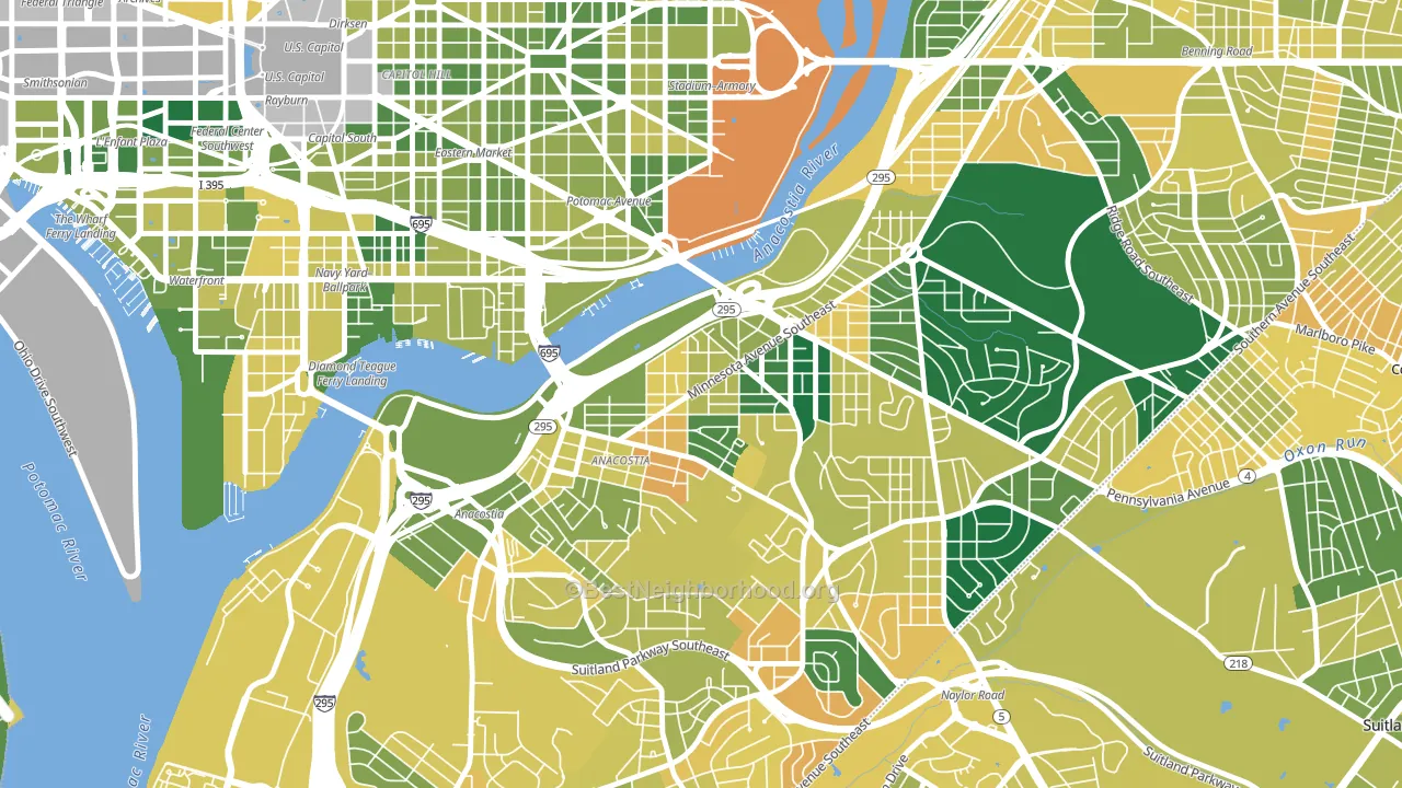 Fairlawn, Washington, DC block-group voter-turnout map