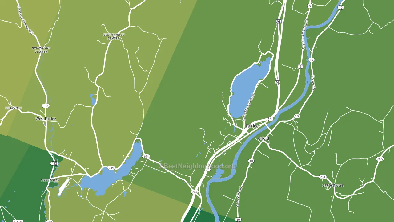 Fairlee, VT block-group voter-turnout map