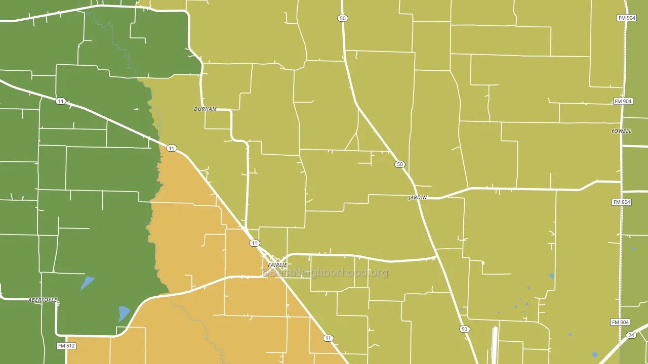 Fairlie, TX block-group voter-turnout map
