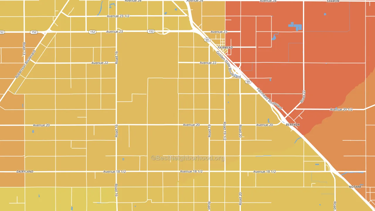 Fairmead, CA block-group voter-turnout map