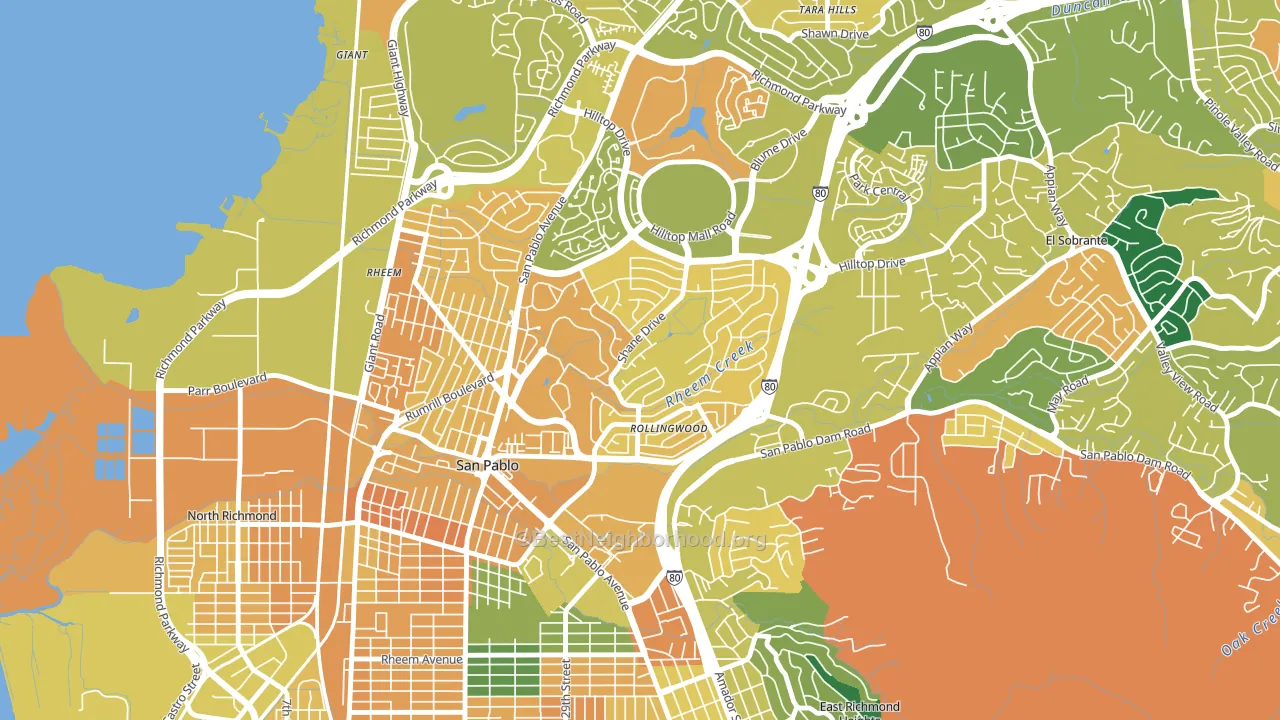 Fairmede-Hilltop, San Pablo, CA block-group voter-turnout map