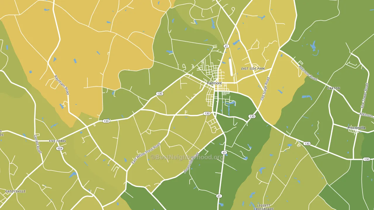 Fairmont, NC block-group voter-turnout map