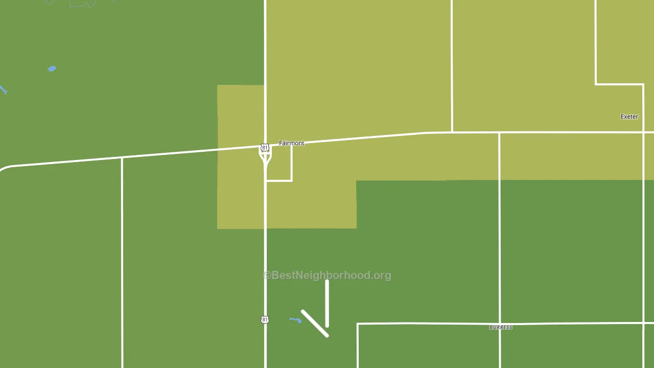 Fairmont, NE block-group voter-turnout map