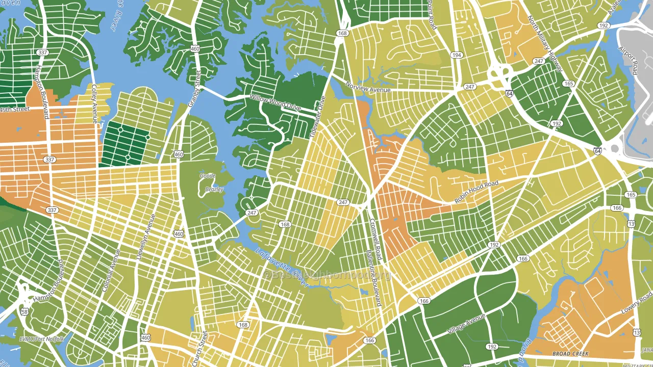 Fairmont Park, Norfolk, VA block-group voter-turnout map