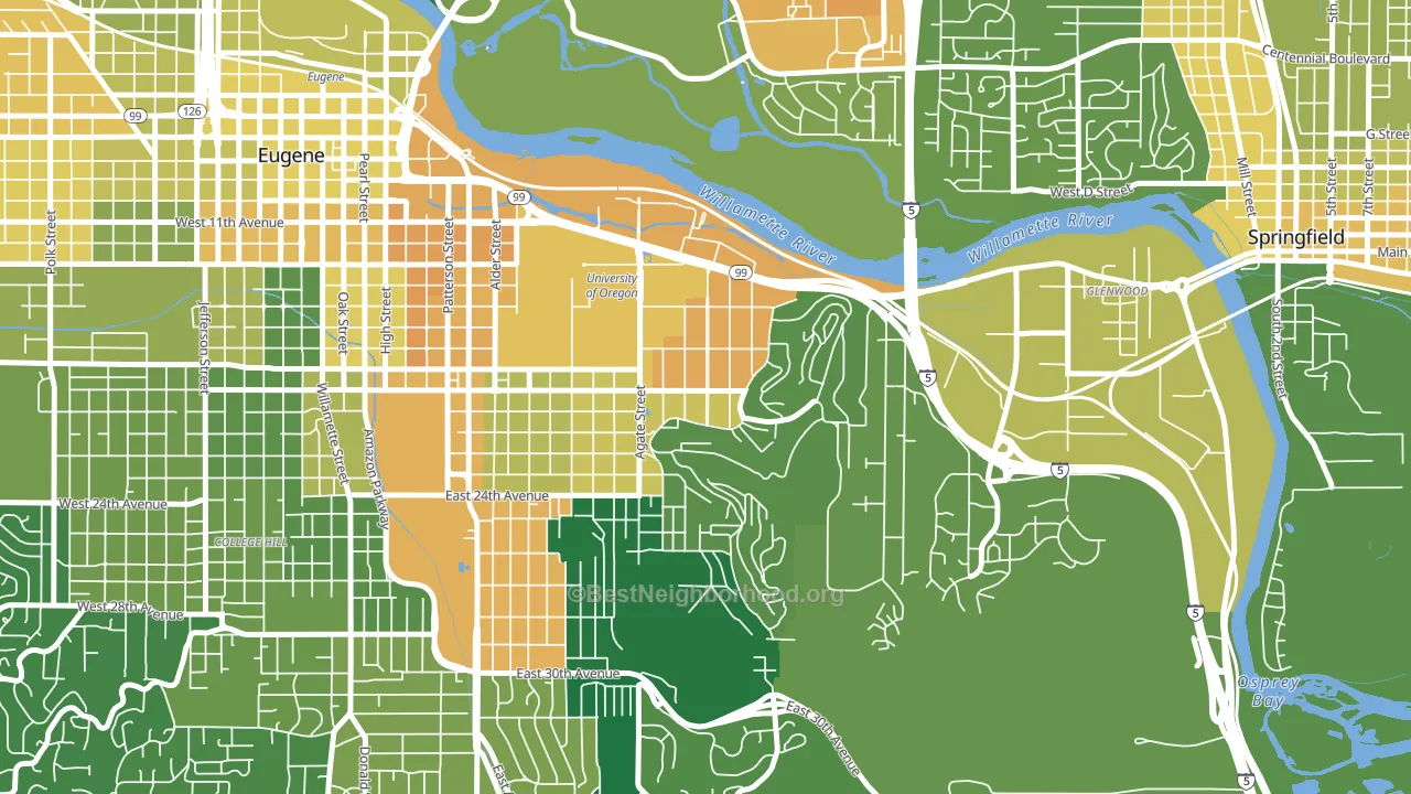 Fairmount, Eugene, OR block-group voter-turnout map