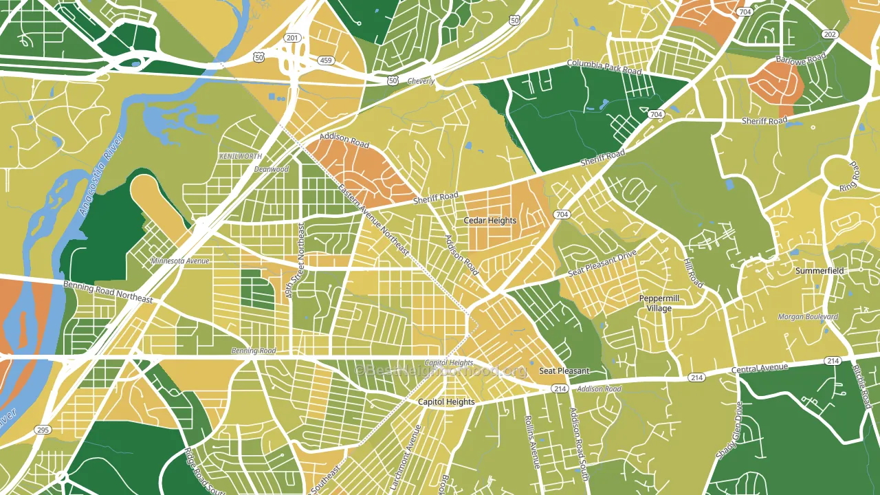 Fairmount Heights, MD block-group voter-turnout map