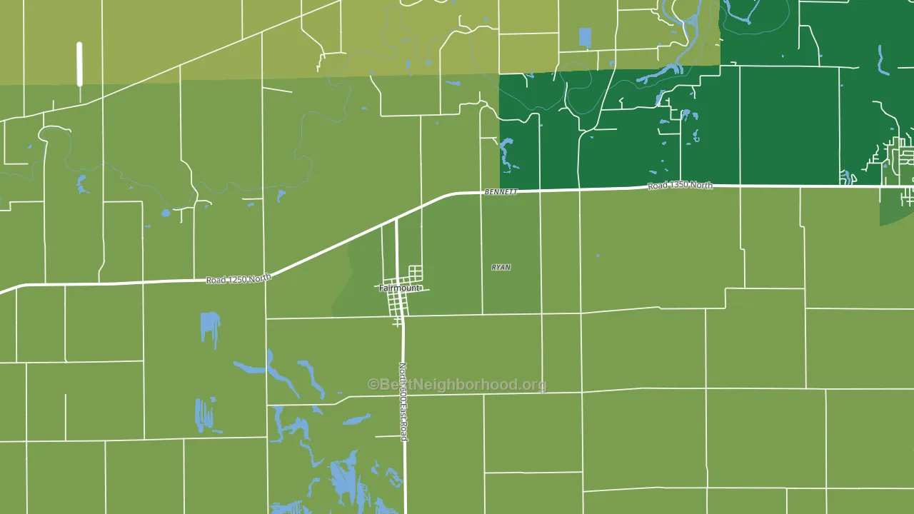 Fairmount, IL block-group voter-turnout map