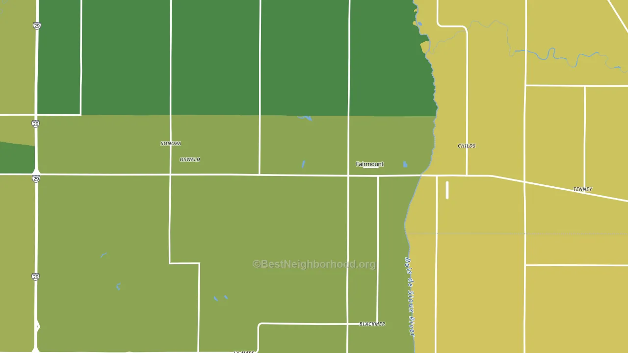 Fairmount, ND block-group voter-turnout map