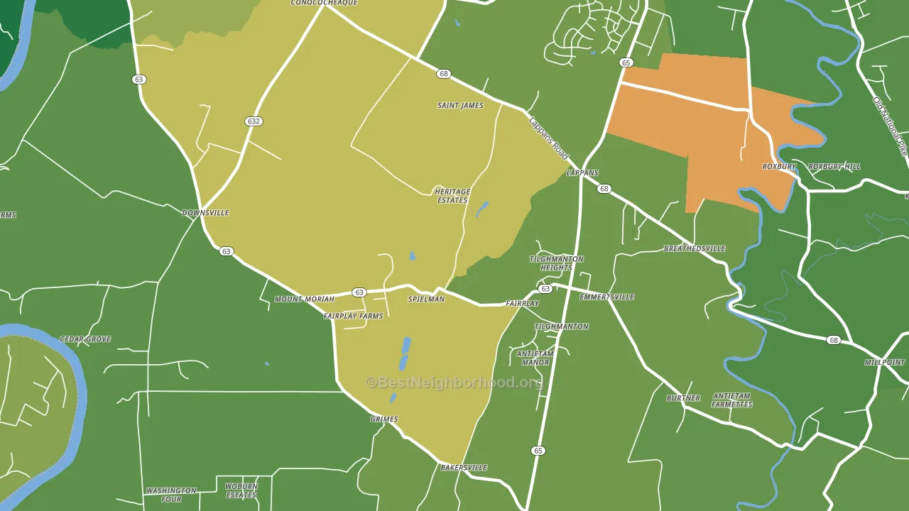 Fairplay, MD block-group voter-turnout map