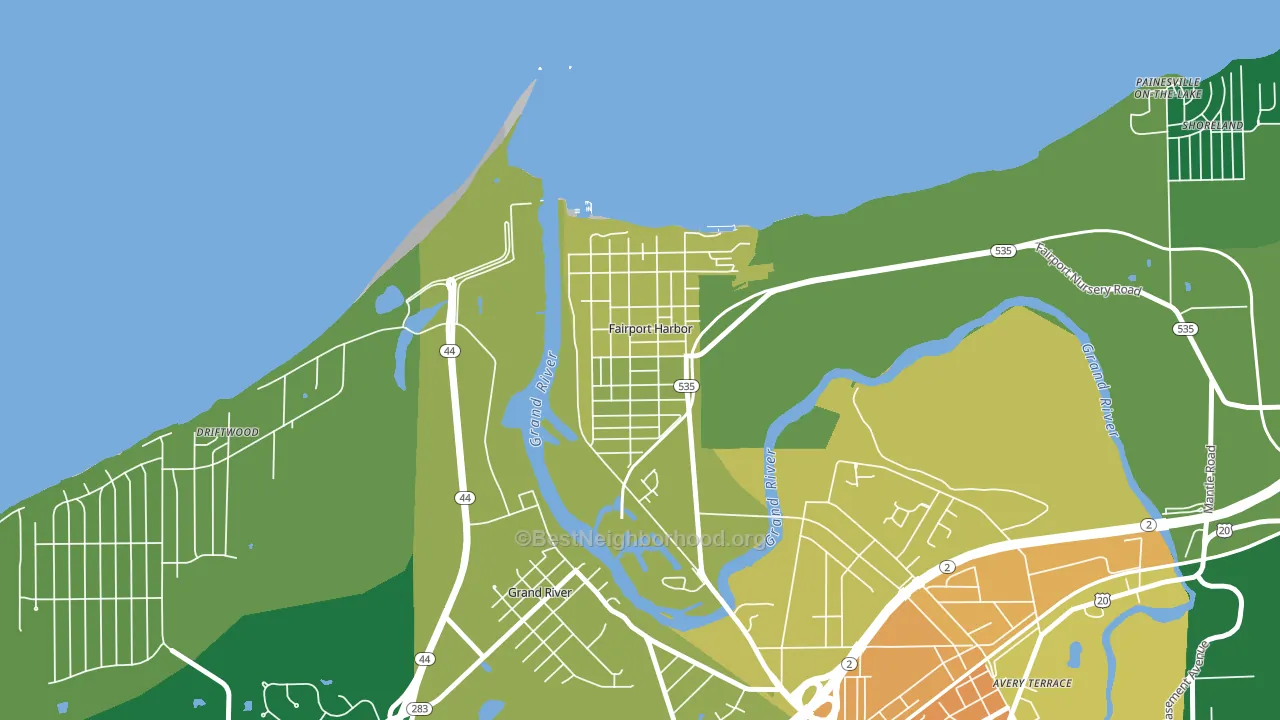 Fairport Harbor, OH block-group voter-turnout map