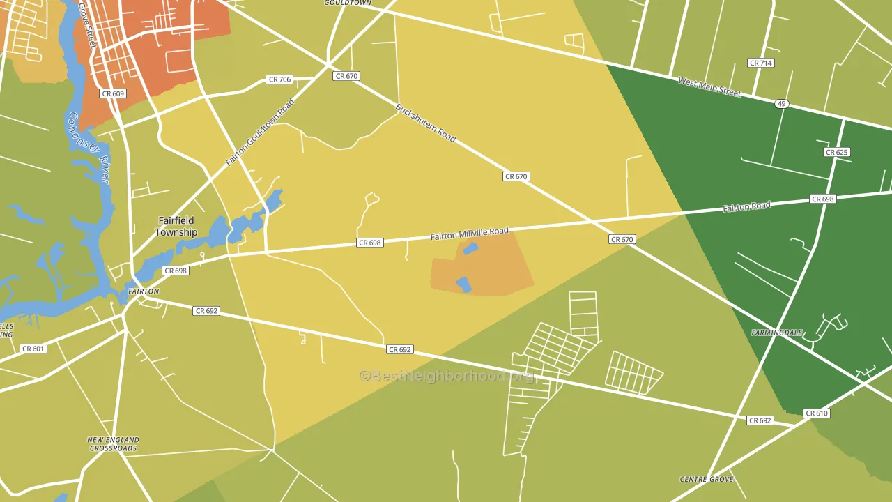 Fairton, NJ block-group voter-turnout map