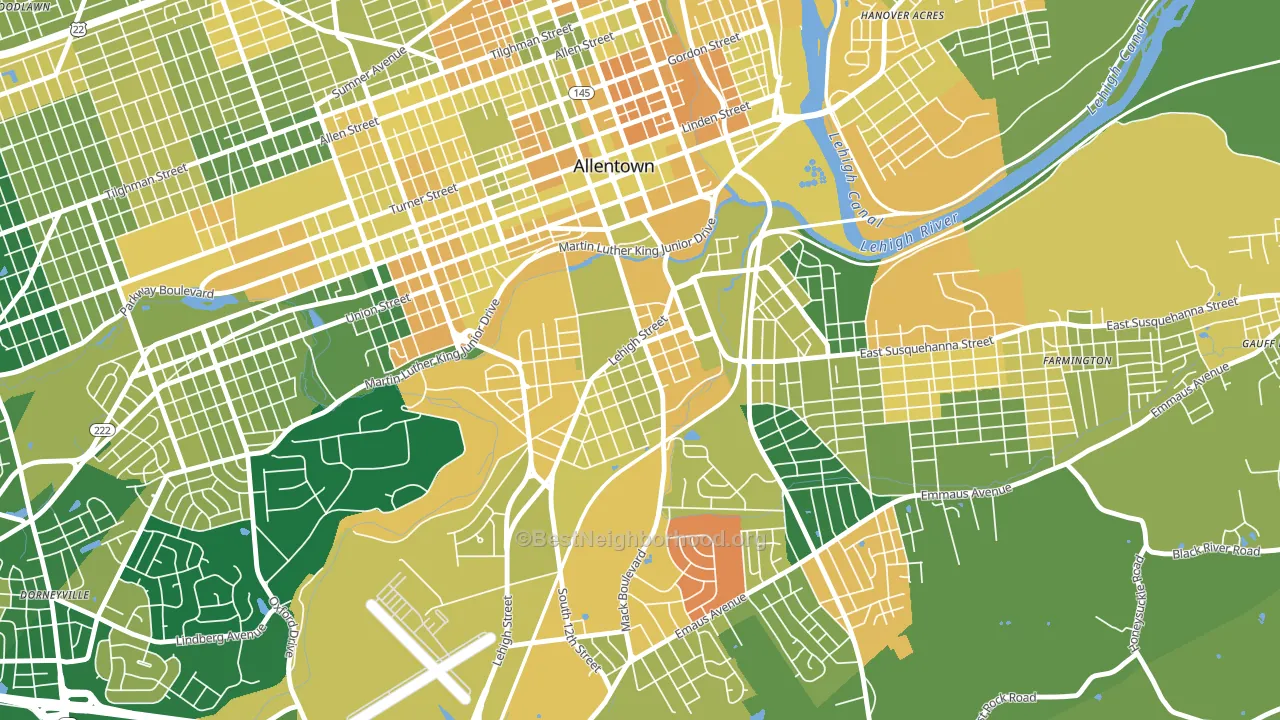 Fairview, Allentown, PA block-group voter-turnout map