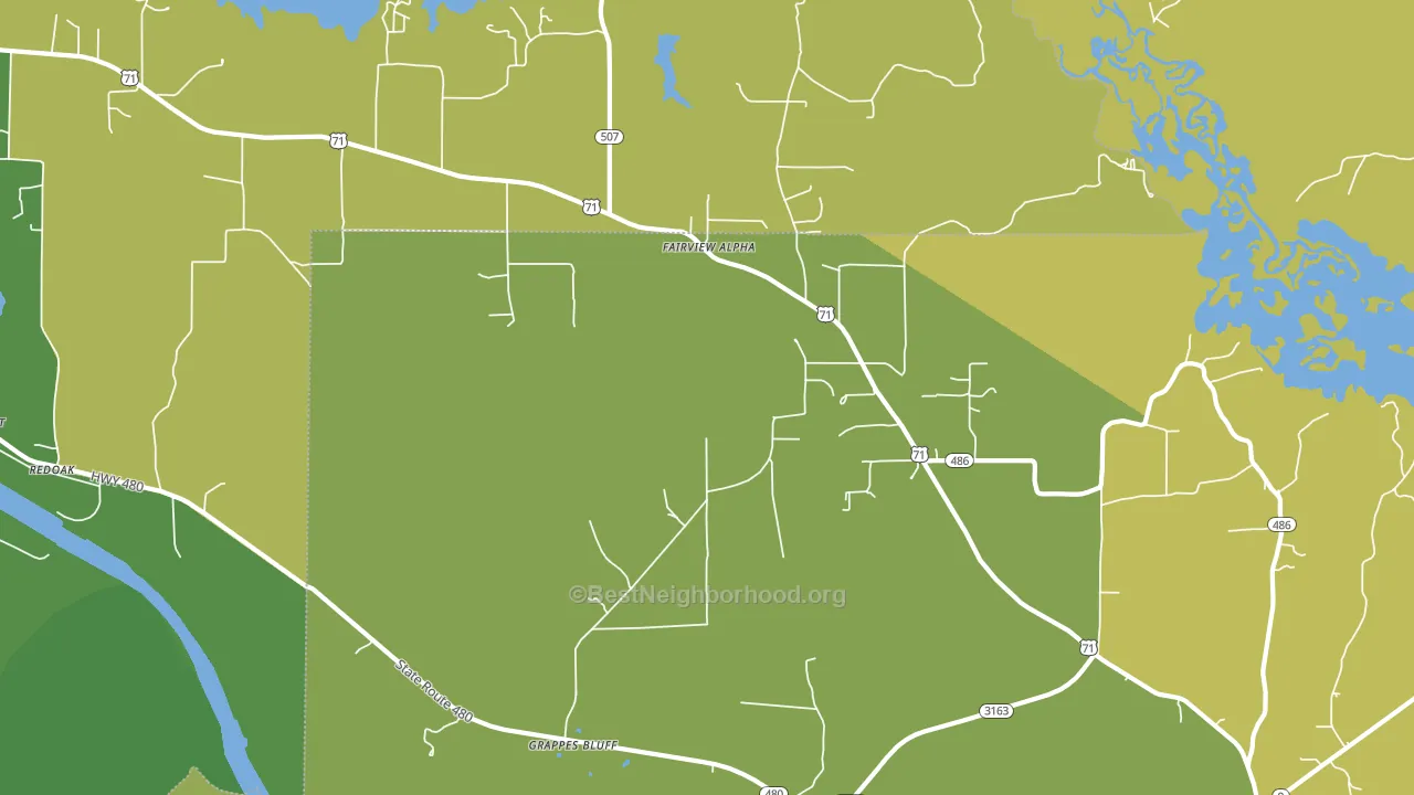 Fairview Alpha, LA block-group voter-turnout map