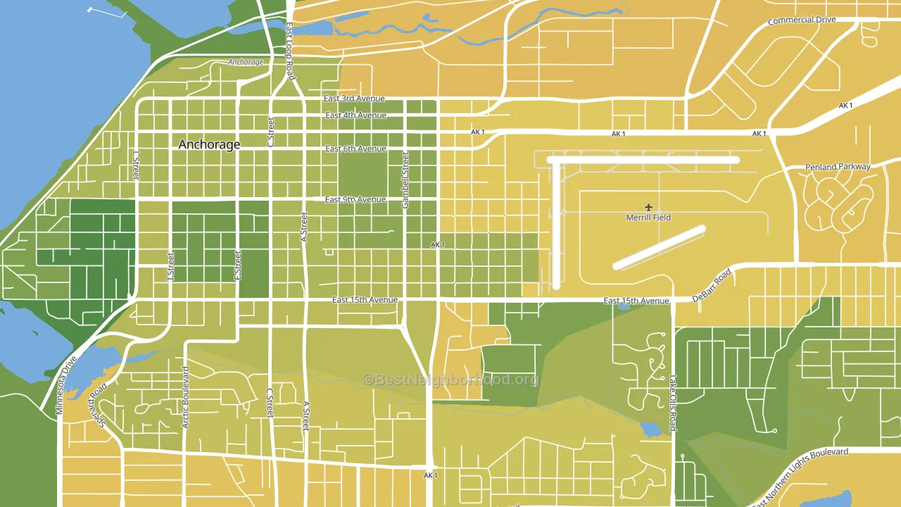 Fairview, Anchorage, AK block-group voter-turnout map