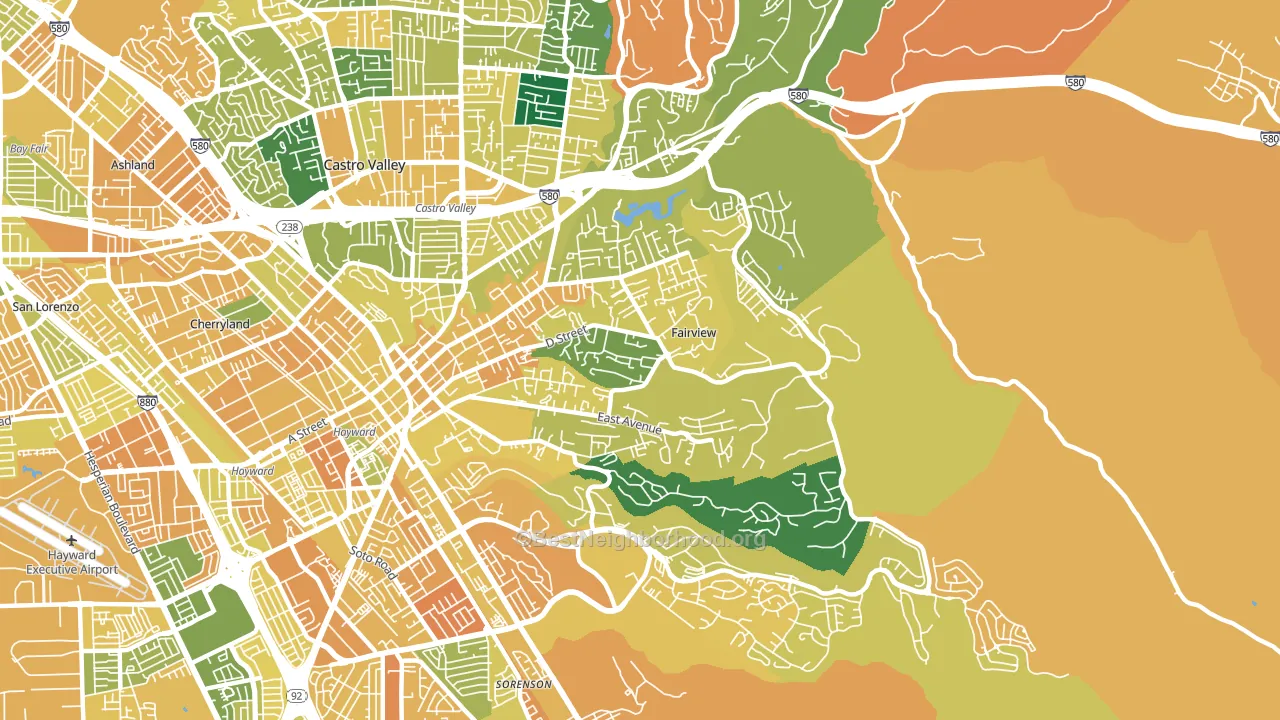 Fairview, CA block-group voter-turnout map