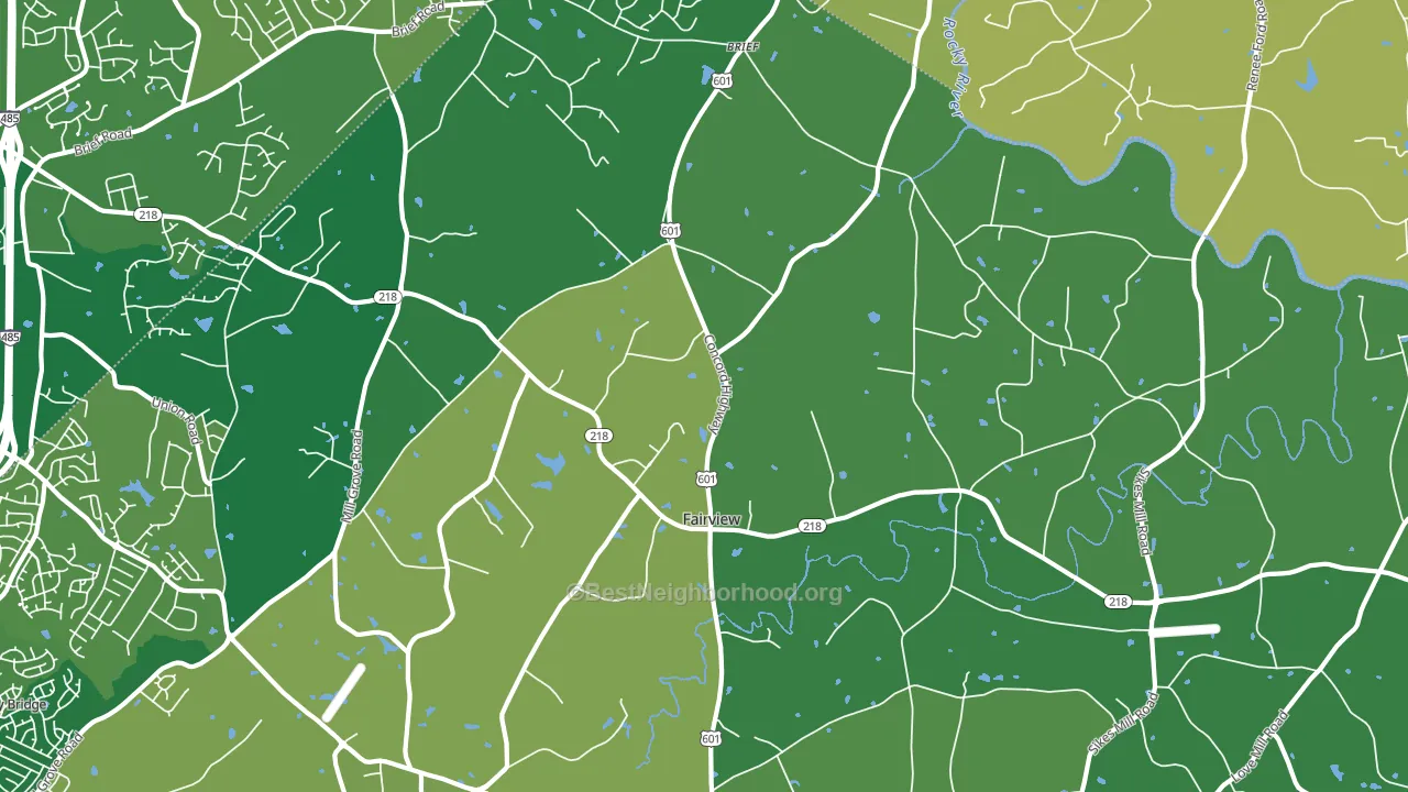 Fairview, Charlotte, NC block-group voter-turnout map